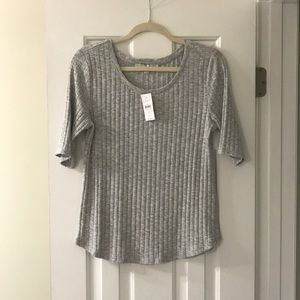 Heather grey knit top